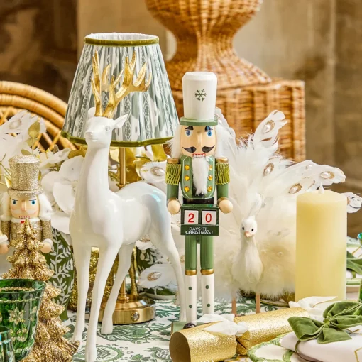 Mrs. Alice White Reindeer with Gold Antlers (Pair) - 33cm< Christmas Decorations