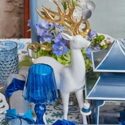 Mrs. Alice White Reindeer with Gold Antlers (Pair) - 33cm< Christmas Decorations