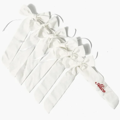 Mrs. Alice White Velvet Christmas Tree Bows (Set of 6)< Christmas Decorations