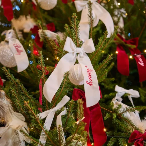 Mrs. Alice White Velvet Christmas Tree Bows (Set of 6)< Christmas Decorations