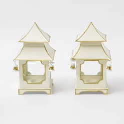 Mrs. Alice White With Gold Mini Pagoda Lantern (Pair)< Year-round Decorations | Christmas Decorations