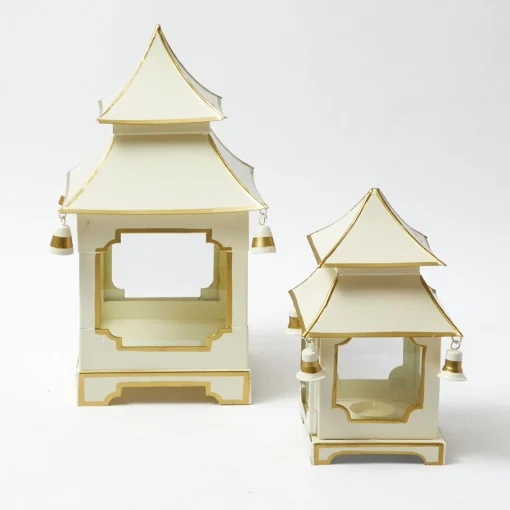 Mrs. Alice White With Gold Mini Pagoda Lantern (Pair)< Year-round Decorations | Christmas Decorations
