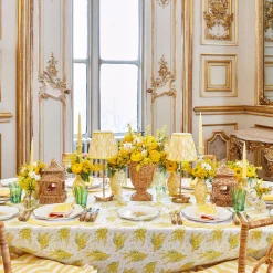 Mrs. Alice Yellow Glass Lantern Tea Light Holder (Pair) - 18cm< Summer Candleware | Candle Holders