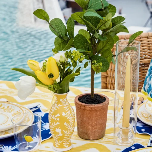 Mrs. Alice Yellow Hand Painted Tole Bud Vases (Set of 3)< Vases | Vases & Planters